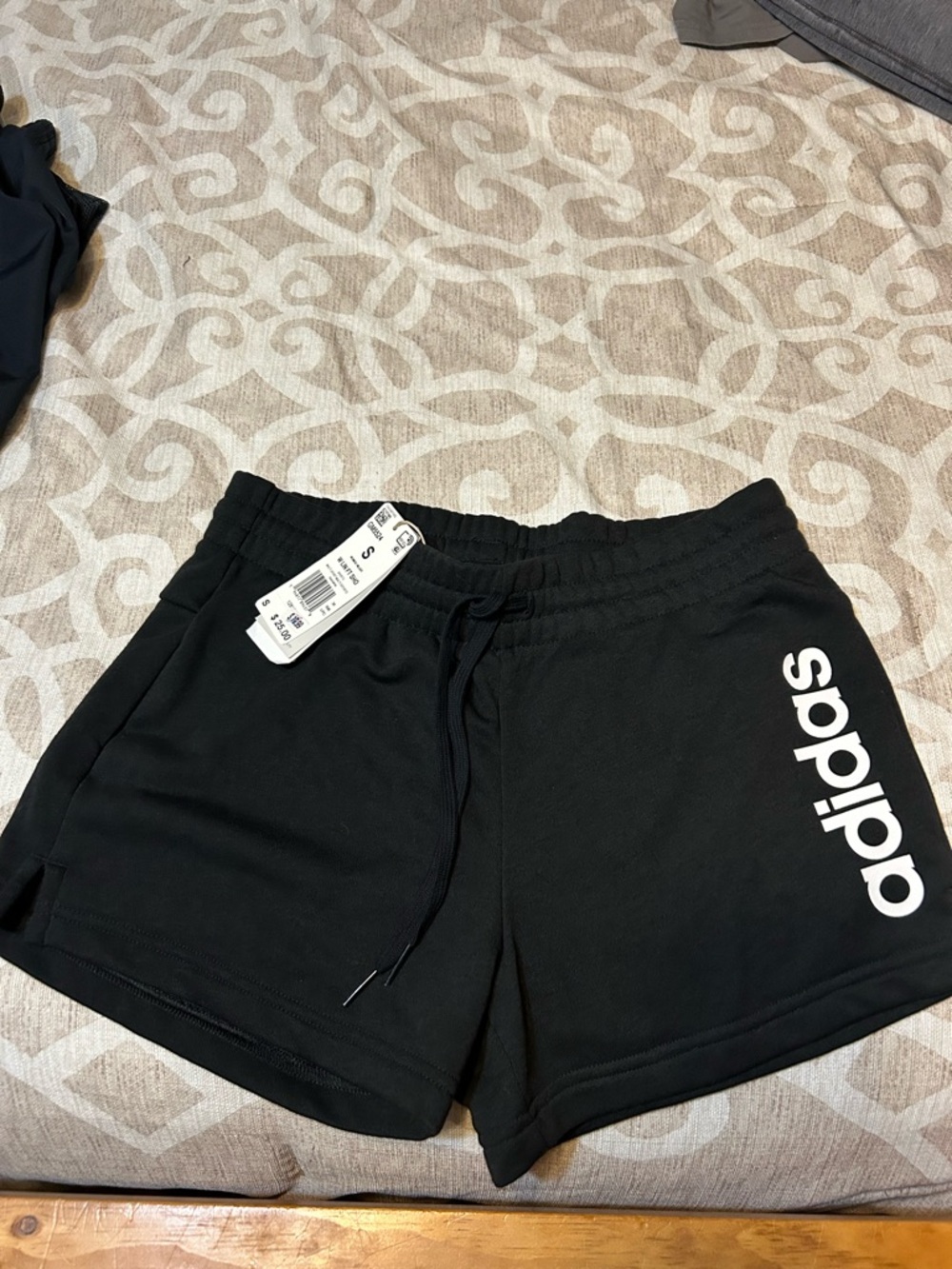 adidas Black Athletic Logo Knit Shorts